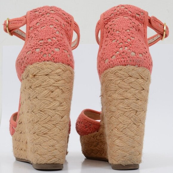 STEVE MADDEN Marrvil Coral Lace Espadrilles Wedge Heels Shoes Women's Size 8 M - Picture 4 of 8